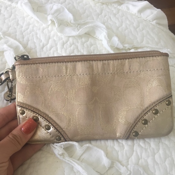 Gold COACH wristlet - Picture 2 of 4